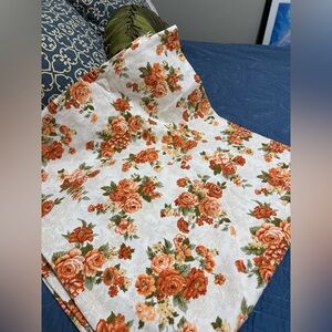 Custom 2 panal drapes 46x104 floral orange rust boho Retro Cottage-core Curtains